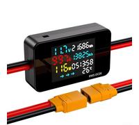 DC-Leistungsmesser DC 8-80 V Batterielastprüfer und Leistungsmesser mit farbigem LCD-Display für elektrische Motorrad-Solarsysteme und Ladestation-Tests (3 Pins 20 A)