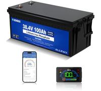 DCHOUSE 36V 100Ah LiFePO4, Golf Cart Lithium Batterie, mit LCD Monitor, Built-in Smart 150A BMS,Peak Current 500A,Deep Cycles Lithium Batterie für Golf Carts, RV
