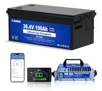 DCHOUSE 36V 100Ah Lithium Golf Cart Batterie, Lifepo4 Batterie mit 36V 25A Ladegerät, Bluetooth Mobile APP &LCD Monitor, Eingebautes Smart 150A BMS, Spitzenstrom 500A