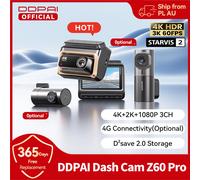 DDPAI 4K Dashcam Z60 Pro HDR Unterstützt Vorder- und Rückkamera Innenraum-Autokamera SONY STARVIS2 678 Sensor 5GHz Wi-Fi GPS ADAS 4G Auto-DVR