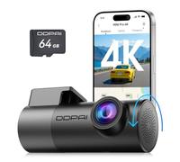 DDPAI MINI Pro 4K Dashcam Auto, 2160P Frontkamera, 360° Drehbar, 64GB-Karte-Inklusive, Night Vision 24H Parking Monitor, 5.8G WiFi 6, G-Sensor, Loop-Aufnahme, App-Steuerung, Superkondensator