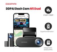 DDPAI N5 Dual 4K Dash Cam Front and Rear, 2160P+1080P Car Dash Camera, GPS 5G WiFi Dashcam, Built-in 32GB eMMC, Night Vision, Support 24 Hour Parking Mode, Smart App