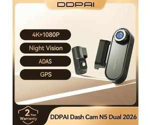 DDPAI N5 Dual 4K HDR Dashcam Vorne Hinten AI Nachtsicht-Kamera WiFi 6 GPS ADAS Sprachsteuerung 24H Parkmodus Auto-DVR