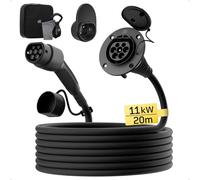 dé Typ 2 Verlängerungskabel [20m, 11kW, 16A] 3-Phasen Ladekabel 400V, Schutzart IP54, kompatibel mit Allen IEC62196-2 BEV und HPEV, mit Tragetasche