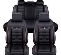 DEBAO Auto Sitzbezüge Set Autositzbezüge für Hyundai Tucson 2015-2017 2018 2019 2020 2021 2022 2023 2024 2025, Vorne Und Hinten Leder Auto-Schonbezüge Wasserdicht Sitzschoner Zubehör,Black-Red
