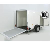 Debon Kofferanhänger Cargo 1300 Vollpoly 150x290cm H:160cm|Tür|weiß