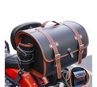 DECAIK Motorrad Hecktasche für BMW R18 2020-2024, 33L große Gepäckaufbewahrung für den Rücksitz eines Motorrads, wasserdichte Motorrad-Satteltasche Gepäckbox,D Black+Brown