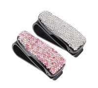 DECHOUS 2 Stück Auto Brillenhalter für Sonnenblende Flacher Breiter Clip aus Kunststoff Schonend für Brillen und Sonnenbrillen und Tickets