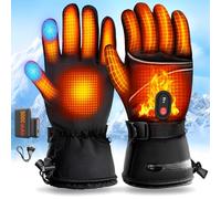DeeprBetter Beheizbare Handschuhe Damen Herren, 5000mAh Akku Beheizte Handschuhe mit Heizung, Wasserdicht Motorradhandschuhe Beheizbar mit 3 Stufen,Touchscreen Beheizte handschuhe Motorrad,Ski,Fahrrad