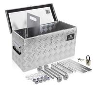 Deichselbox mit Halterung 50x17x20 Staubox anhänger Riffelblech Gurtkiste