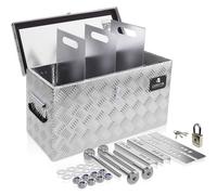 Deichselbox mit Halterung 70x25x30 Staubox anhänger Riffelblech Gurtkiste