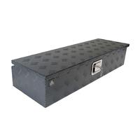 Deichselbox Werkzeugbox Staubox 950x320x190mm Alu Riffelblech Schwarz