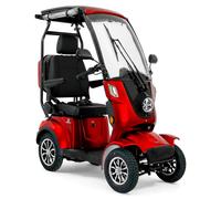 Deisla DS4-25 Vierrad mit Dach und Wetterschutz, Lithium-Akku, Rot, 25 / km/h 15