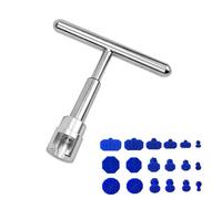 Dellen Reparaturset Auto Beulenzieher Ausbeulwerkzeug Dellenzieher Beulen Reparaturset Auto Dellen Rausziehen T Bar Puller Mit 18 Stück Saugnapf Auto Reparaturwerkzeug für DIY und Werkstatt