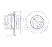 DELPHI Bremsscheibe bg3653 247mm 9mm für Peugeot