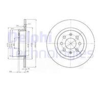 DELPHI BG3945 Brake Disc for ABARTH,FIAT,OPEL,VAUXHALL