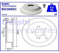 DELPHI Bremsscheibe bg3680c 284mm 10mm für KIA