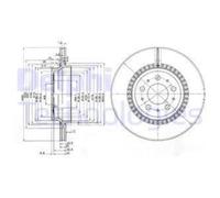 DELPHI Bremsscheibe hinten rechts links belüftet 308mm für VOLVO ASIA NISSAN BG3782C