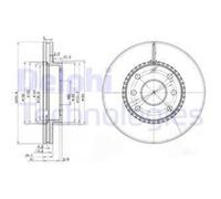 DELPHI 2x Bremsscheibe vorne Ø256 mm für Daewoo Rezzo U100 2.0 1.6 KLAU
