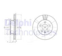 DELPHI Bremsscheibe bg2717 280mm 24mm für VW