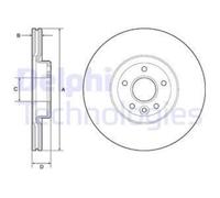 DELPHI 2x Bremsscheibe vorne Ø320 mm belüftet für Ford Kuga II DM2 2.0 TDCi 4x4