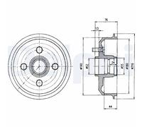 DELPHI BF229 Bremstrommel für FORD,MAZDA