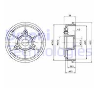 DELPHI BF267 Bremstrommel für CITROËN PEUGEOT