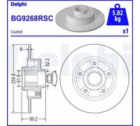 Delphi BG9268RSC Bremsscheibe Hinterachse für Renault