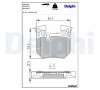 Delphi Bremsbelagsatz Scheibenbremse LP2121 Semi-Metallic für BMW Hinterachse