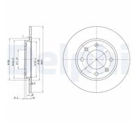 DELPHI Bremsscheibe bg2800 247mm 8mm für Citroën Peugeot