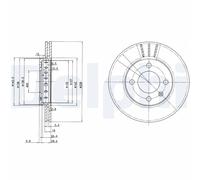 Delphi Bremsscheibe BG2982 – 239 mm, 18 mm, belüftet, vorne – für VW