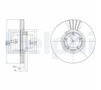 DELPHI Bremsscheibe vorne rechts links belüftet 270mm für FORD BG3366