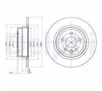 DELPHI Bremsscheibe bg3550 280mm 10mm für ROVER MG