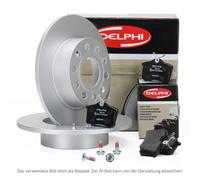 DELPHI Bremsscheiben Ø 244mm + Radlager + Beläge für CITROEN OPEL PEUGEOT hinten