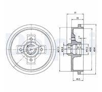 DELPHI Bremstrommel BF310 für AUDI SEAT SKODA VW