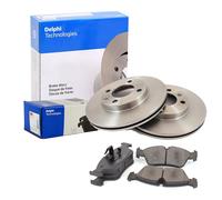 DELPHI Satz Bremsbeläge + Bremsscheiben belüftet hinten für Hyundai i20 Accent