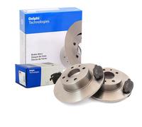 DELPHI Satz Bremsbeläge + Bremsscheiben Voll hinten für Fiat Grande Punto Opel