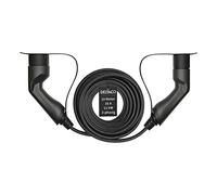 DELTACO KC017 EV-Ladekabel für E-Autos und Hybrid Fahrzeuge, Typ 2 auf Typ 2 Ladekabel mit 11 kW Ausgangsleistung bei 16A, 3-phasiges Elektroauto Mennekes Kabel, 10 Meter, schwarz