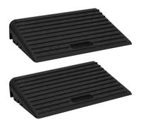 DELUKE Bordsteinrampe MIGO 2er Set 50x30x11cm Gummi Schwellenrampe Auffahrhilfe Bordsteinkeile Auffahrrampe Bordstein