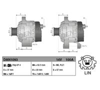 DENSO Generator 14V 100A für TOYOTA DAN1093