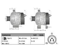 Drehstromlichtmaschine DENSO DAN2036