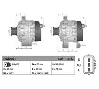 Drehstromgenerator DENSO DAN951