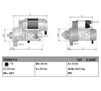 DENSO Starter TOYOTA GABELSTAPLER 7FDU45, 7FDU60, 7FDU70, 7FDU80 (86-) DSN2111