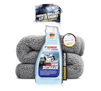 Detailer Set: SONAX XTREME BrilliantShine Detailer Sonderedition 2023 500ml + chemicalworkz Edge Plush Towel 600GSM 40×40 | schnelle Lackpflege und frischer Glanz zwischendurch | 2-teilig
