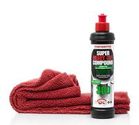 detailmate Auto Polier Set - Autopflege: Menzerna Green Line 300 Super Heavy Cut Compound - 250ml - Kratzer entfernen + Mikrofaser Auto Poliertuch, 40x40cm, perfekt zum Auspolieren auf Autolack