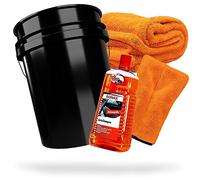 detailmate Auto Wasch Set: SONAX Autoshampoo 2L + Mikrofaser Waschhandschuh + Nuke Guys Gamma Dryer XXL Trockentuch + Wascheimer 5 GAL Schwarz für die optimale Handwäsche & Trocknung