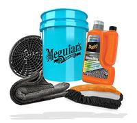 detailmate Auto Wasch- und Wachs Set mit Meguiars Hybrid Ceramic Wash&Wax 1660ml + detailmate 3in1 Waschhandschuh + 2x Trockentuch + Eimer mit Detail Guardz Dirt Lock
