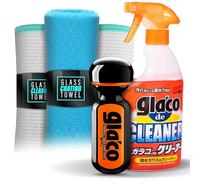 detailmate Autoscheiben Reinigung & Versiegelung Bundle: Soft99 Glaco de Cleaner Glasreiniger 400ml + Soft99 Ultra Glaco Glasversiegelung 70ml + 2x detailmate Waffeltuch + Poliertuch