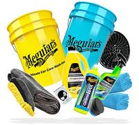 detailmate Autowäsche Set Waschhandschuh + Microfiber Monkey Trockentuch + Meguiars: Wash&Wax Shampoo + Hybrid Ceramic Liquid Wax + Hybrid Ceramic Detailer + 2X Wascheimer + Schmutzsieb + Zubehör