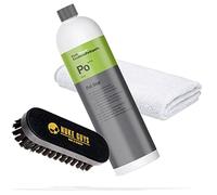 detailmate Set zur Reinigung und Pflege von Leder, Polster & Textilien | Koch Chemie Leder-& Polsterreiniger 1L + Nuke Guys Bürste S + Mikrofasertuch